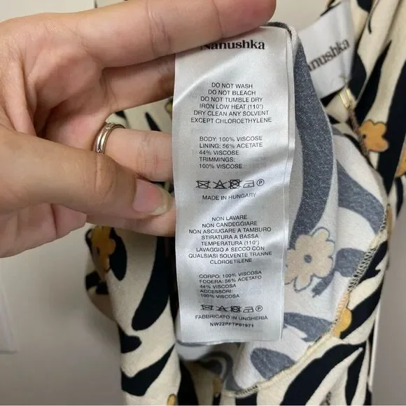 Nanushka Black and Cream Floral Blouse - Picture 16 of 16